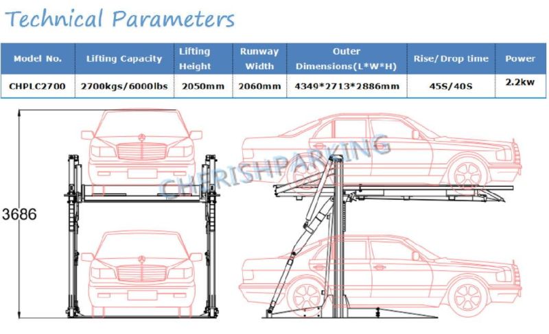 Factory Direct Supply Low Price Two Post Car Parking Lift