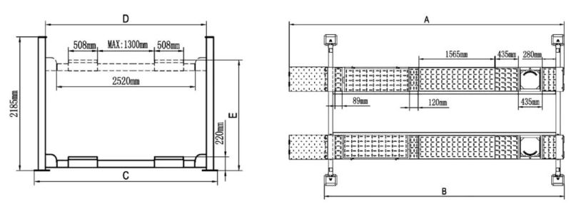 ANSI Standard 4 Post Automotive Lifter for Different Wheelbase Car (412A)