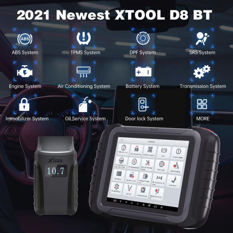 Xtool D8 Bt 2022 Newest Automotive OE All Systems Diagnostic Scanner ECU Coding 30+ Service Functions Bi-Directional Control