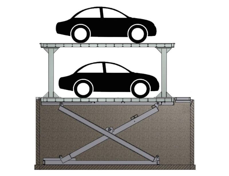 Hydraulic Scissor Parking Lift Car on Home Garage Equipment