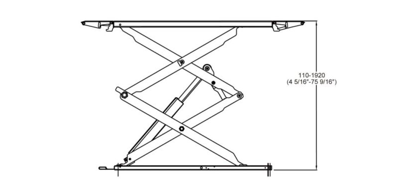 on-7801/4.0 on Ground 4 Ton Lifting Capacity Full Rise (double) Scissor Lifts/Hoists