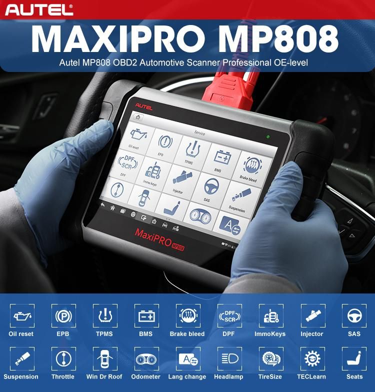 2022 Professional Free Software Update Autel MP808 MP 808 MP808K Maxidas Ds808 Maxipro Ds708 Ds 708 OBD2 Scanner Analysis System Diagnostic Tool Machine Escaner