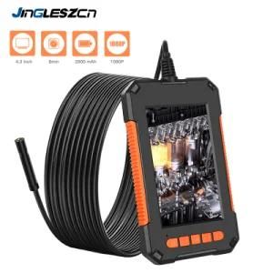 Waterproof 1080P HD 4.3&prime;&prime; Screen Inspection Snake Camera 2m Hard Cable Industrial Endoscope with 8mm Camera Head