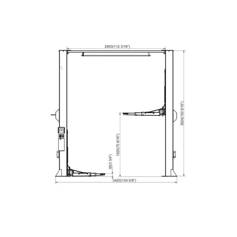 5000kg Hoist Equipment Vehicles Clear Floor Hoist Hydraulic Auto Two Post Home Lift