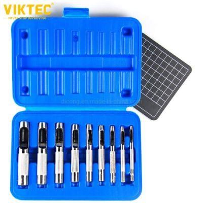 Viktec 9PC Hollow Punch Set (1/8&quot;-1/2&quot;) with a Cutting Mat (VT17630)