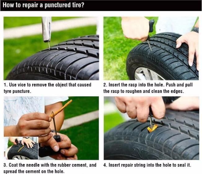 Emergency Car Tire Puncture Repair Kit for Tubeless Tires