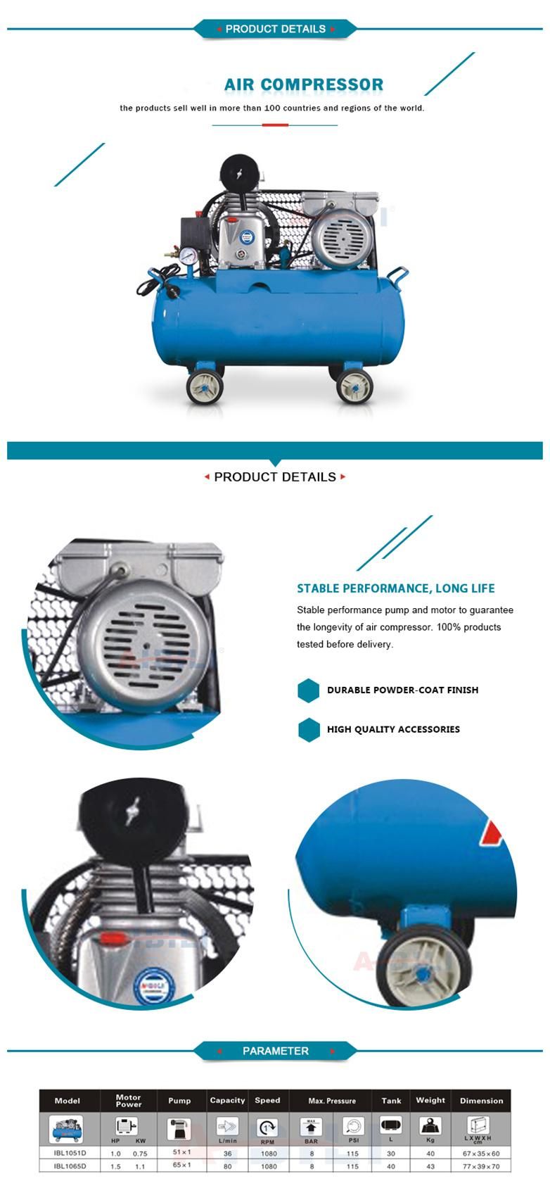 Most Popular Mini Single Phase Motor Piston Air Compressor, Portable Air Compressor, Pump Parts