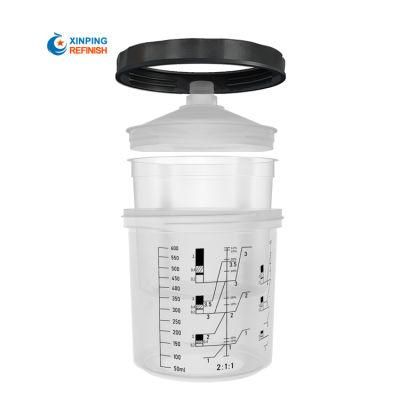 Good Quality 600ml Disposable Plastic Car Repair Paint Mixing Cup Air Spray Gun Pot Cup