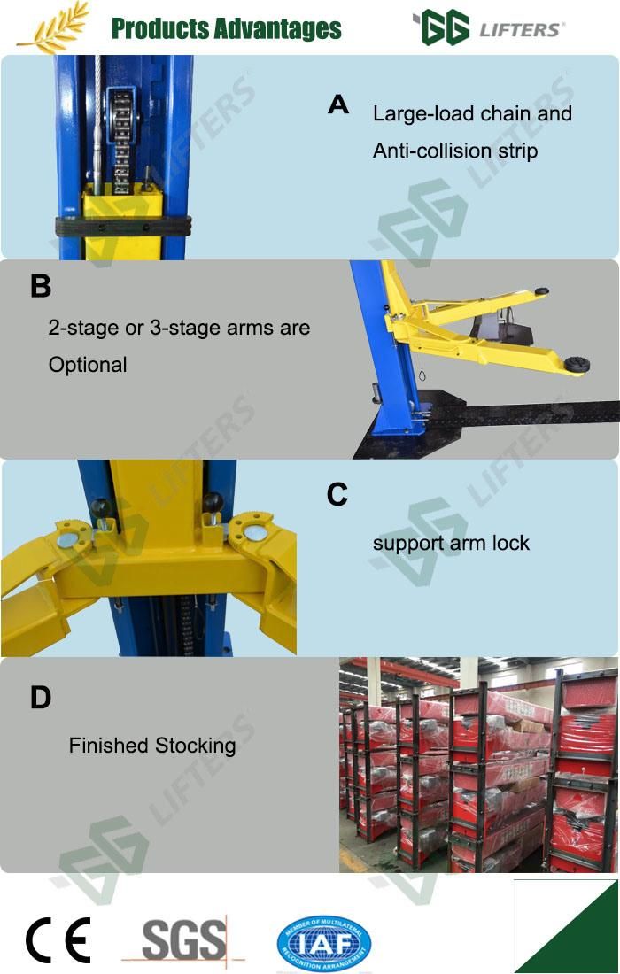 Hydraulic lifter two post car lift