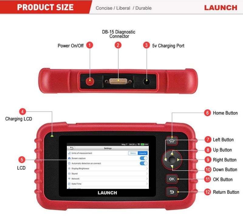 Launch Crp123X OBD2 Code Reader for Engine Transmission ABS SRS Diagnostics with Autovin Service Lifetime Free Update Online