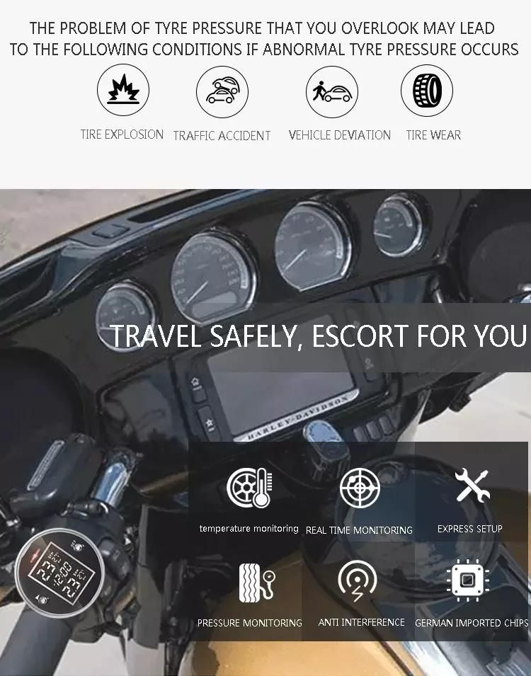 Wireless Intelligent Tire Pressure Monitoring System for Motorcycle with Screen