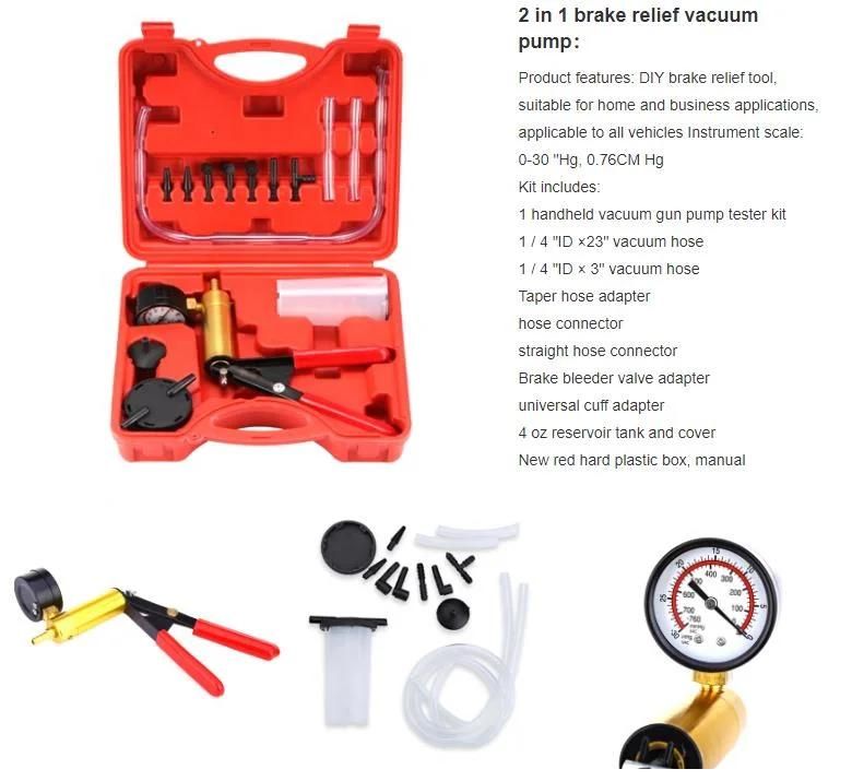 2 in 1 Brake Relief Manual Vacuum Pump Tool for Car Repair Auto Maintenance Tools