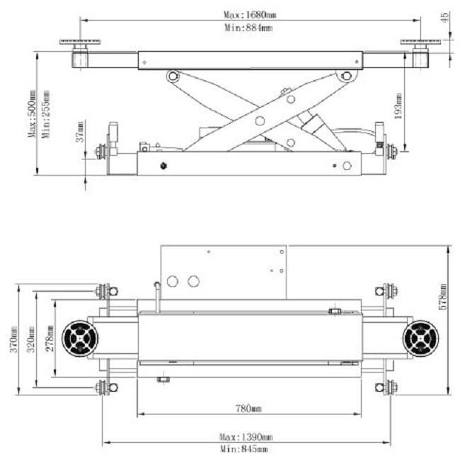 8000lbs Capacity Pneumatic Jack for Scissors Lift (RJ-8A)