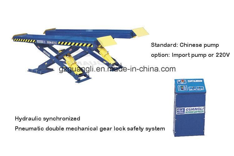 China Manufacturer Car Repair Equipment Double Cylinder High Quality Scissor Car Lift 4000