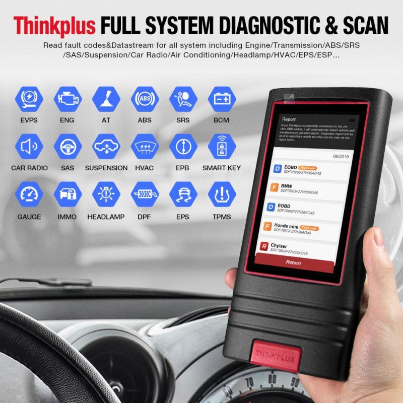 Thinkplus Diagnostic Scanner Hand-Free Obdii Quick Check Send Report Automatically