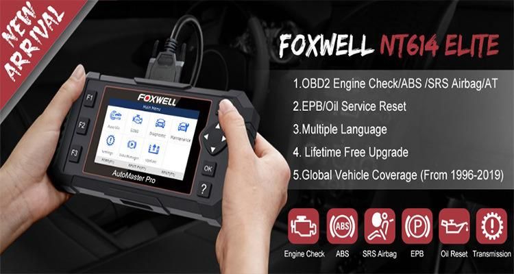 Foxwell Nt614 Elite OBD2 Car Diagnostic Tool Engine ABS SRS Airbag at+Epb Oil Reset Code Reader OBD 2 Obdii Automotive Scanner