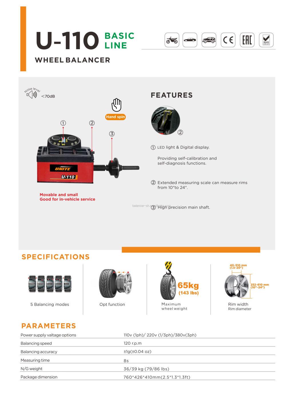 Unite Wheel Balancing Machine From Professional Manufacturer Wheel Balancer Smart Balance Wheel U-110