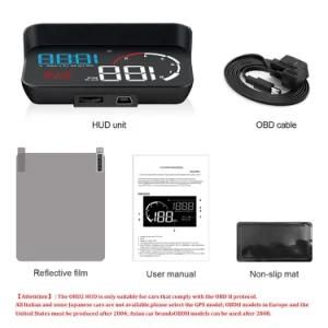 Windshield Projector Overspeed Voltage Alarm Rotating Speed Multifunction Display M10 Car Hud OBD2 Head up Display