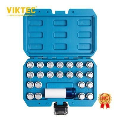 Viktec CE VAG Locking Wheel Nuts Stud 23PC Socket Set Multi Ribe Spline VW Master Kit