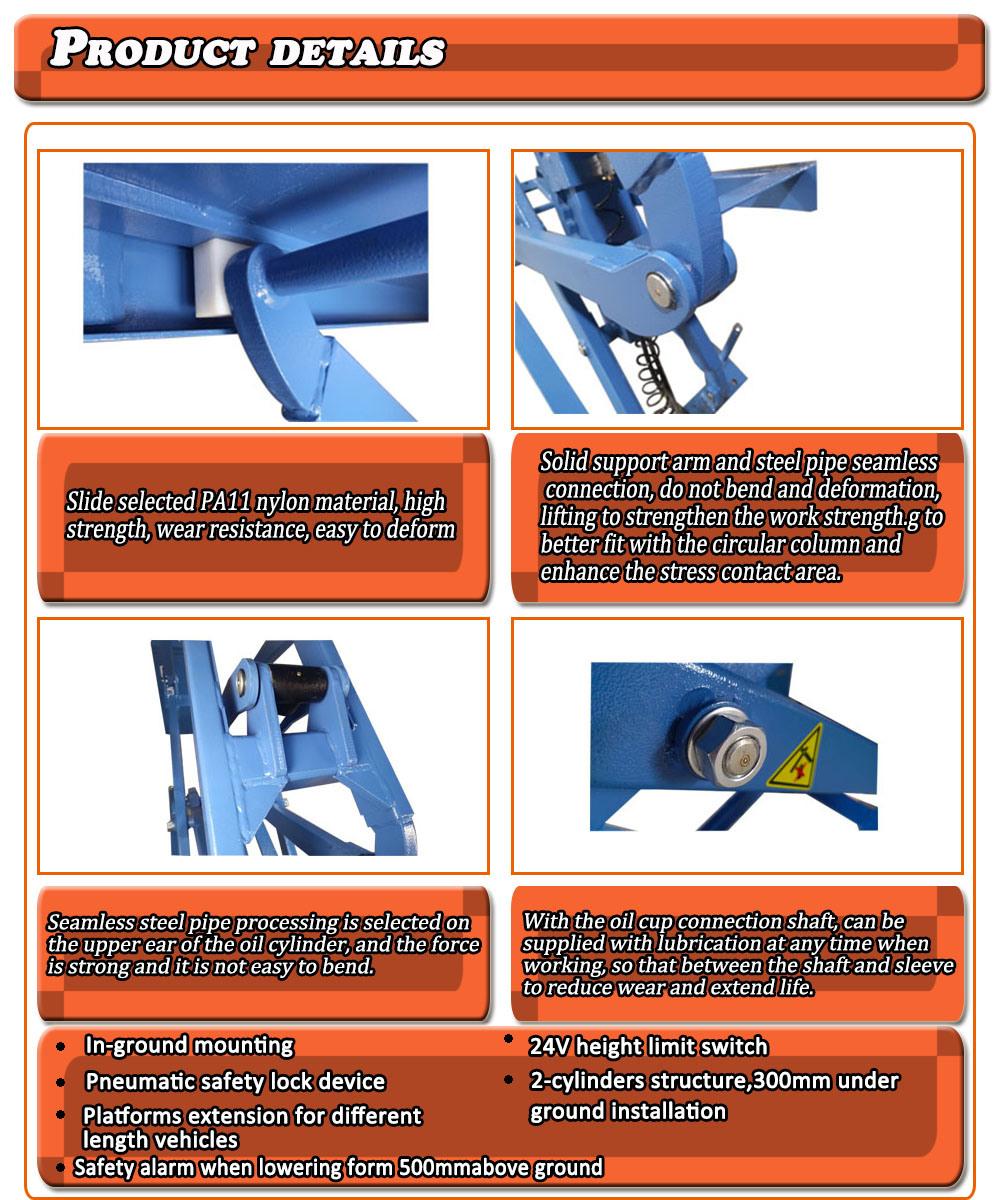 New in Ground Scissor Lift for Car 3500kg Hydraulic Car Lift