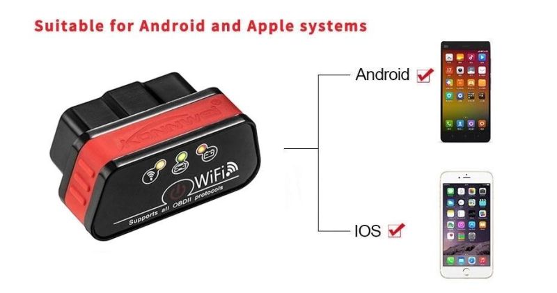 Konnwei 903 OBD2 Scanner with WiFi Logo Auto Diagnostic Tool Suitable for 12V Vehicles, Android and Ios System Both Available