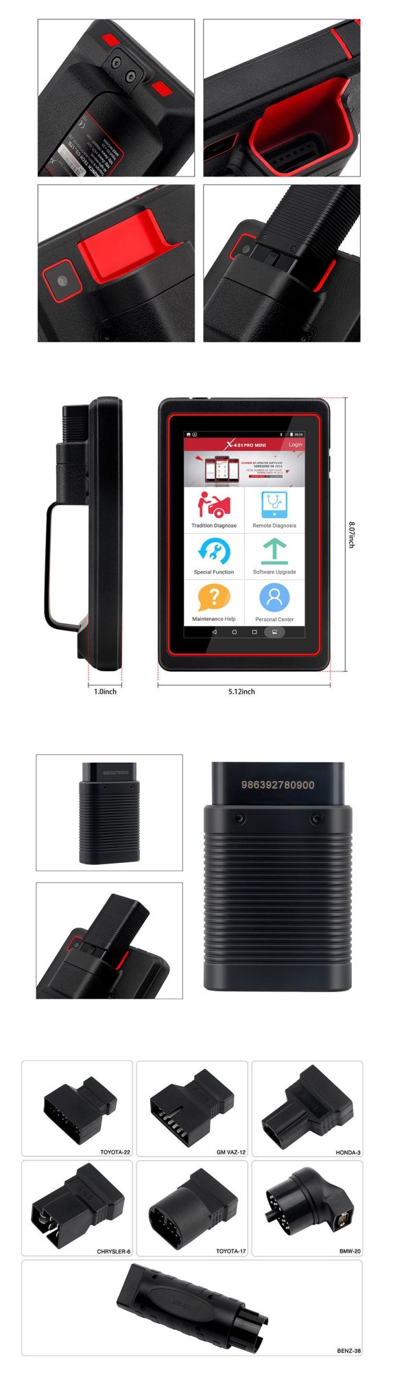 Launch X431 PRO Mini Advanced Professional Diagnostic Tool X431 PRO Mini WiFi/Bluetooth Function 2 Years Free Update