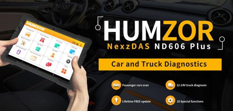Humzor Nexzdas ND606 Plus Gasoline and Diesel Integrated Auto Diagnosis Tool OBD2 Scanner for Both Cars and Heavy Duty Trucks 3 Years Free Update