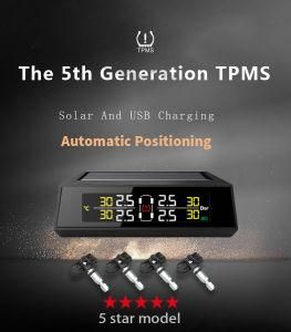 Car Wireless Tire Pressure Monitoring System Internal 5g Automatic Positioning Solar Power TPMS