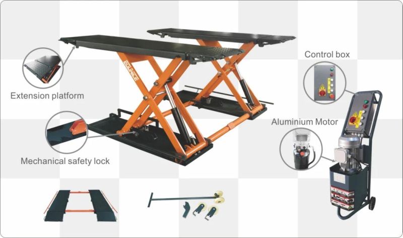 3000kg Auto Lift Portable MID-Rise Scissor Lift Benz Repair Hoist