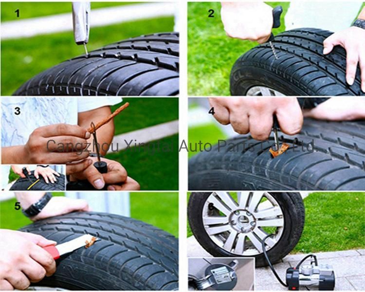 Tire Puncture Auto Tools/ Accessories 6*200mm Tubeless Repair Tire/Seal Strip for Passengers Car