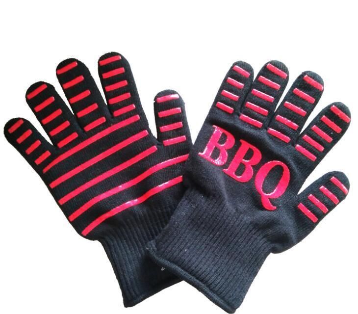 Heat Resistant Thick Silicone Cooking Glove for BBQ Grill Mittens Kitchen