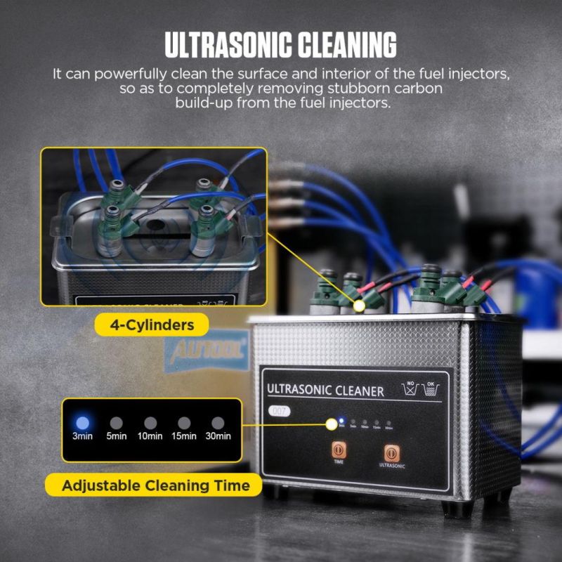 Autool CT180 Intelligent Upgrade Fuel Injector Tester Cleaning Machine Injector Ultrasonic Cleaner 4-Cylinders 110V 220V for Gdi