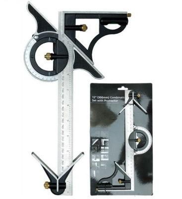 12 Inch Combination Square and Protractor Stainless Steel Ruler
