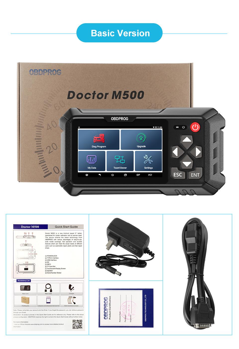 Obdprog M500 Car Cluster Calibration Tools OBD2 Diagnose Oil Reset Instrument Adjustment Tool Code Reader Automotive Scanner