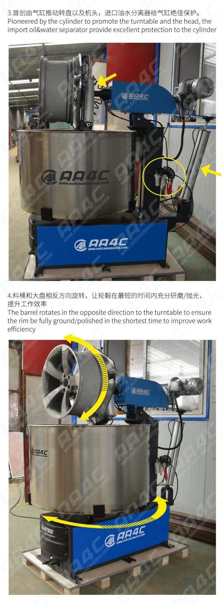 AA4c Alu Rim Polishing Machine with Cleaning Grinding Derust Function Rim Refurbish Machine Rim Repair