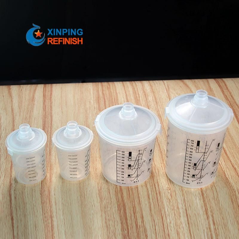 Logo Printable Mini Transparent Plastic Paint Mixing Cup for Spray Gun