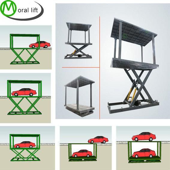 2 Layer Hidden Car Lift with Top Cover
