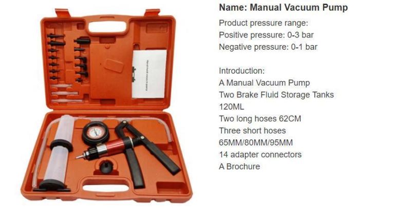 Brake Fluid Replacer for Automobile Hand Held Vacuum Pump Tester Set Handheld Vacuum Pump