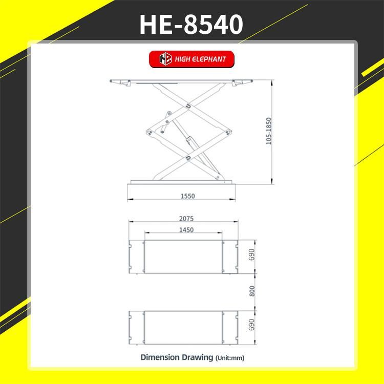 New in Ground Scissor Lift for Car 4000kg Hydraulic Car Lift