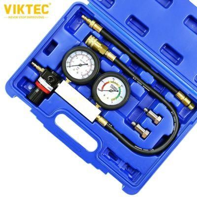 Viktec Professional Dual Pressure Gauges Engine Compression 5PC Cylinder Leak Down Tester for Car Truck Motorcycle