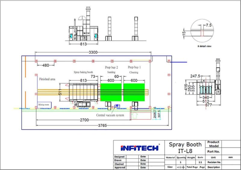 Full Downdraft Paint Booth for Heavy Duty Products From Infitech