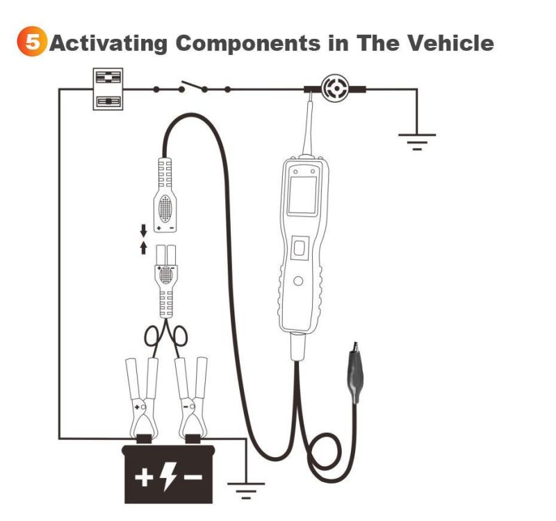 Ancel Pb100 Car Battery Tester Diagnostic Tool 12V24V Power Probe Circuit Tester Electrical Integrated Power Automotive Scanner