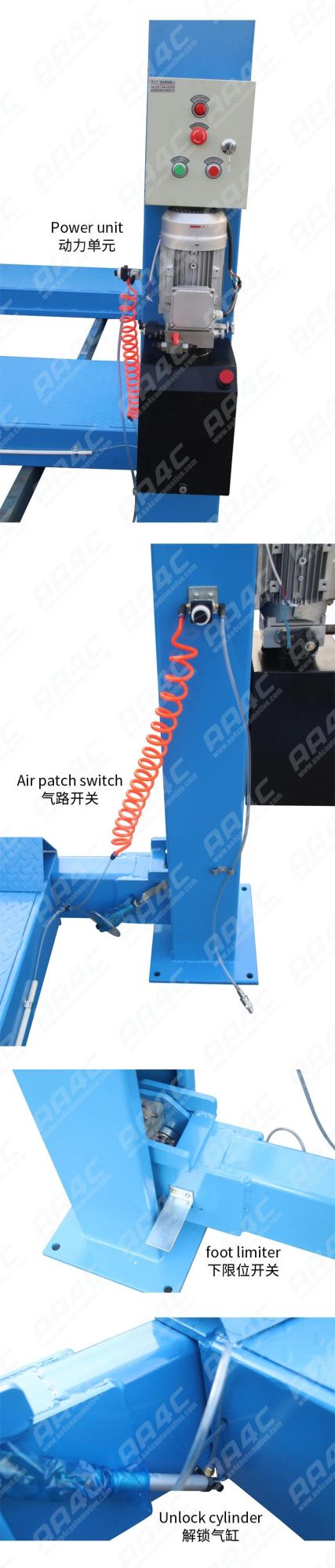 AA4c 8t 10t 12t Heavy Duty Vehicle Lift 4 Column Car Elevator Bus Truck Lift Auto Lift Car Lift
