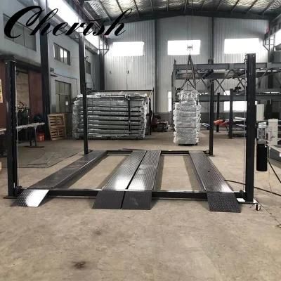 Hydraulic 4 Vehicles Four Post Parking Lift Car Stacker