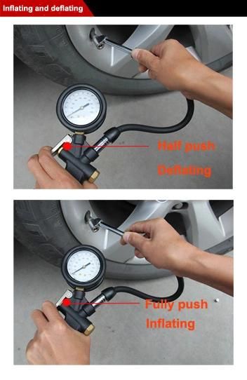 Heavy Duty Dial Tire Inflator Gauge with Pressure Gauge