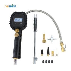 Metal Digital Tire Tyre Air Inflator Gun Pressure Gauge with Deflator Valve