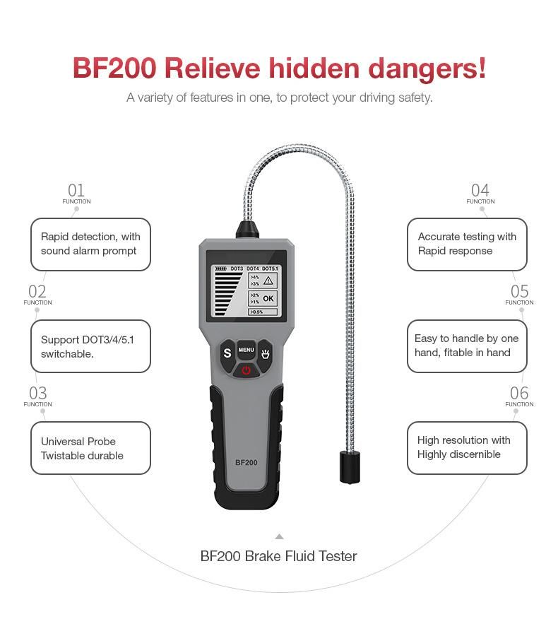 Ediag Seril Brake Oil Detector Bf200 Multifunctional Best Design Convenient and Easy to Use a Variety of Oil Type Detection Pens