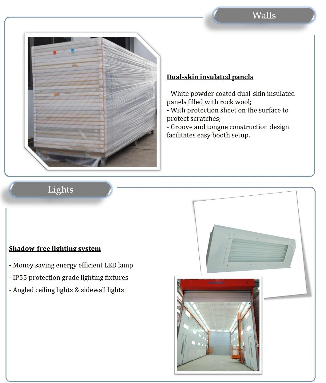 Australian Standard Downdraft Gas Heating Massive Spray Booths with Two Working Zones