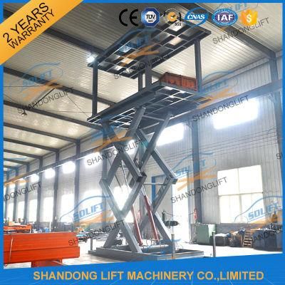 Double Platform Hydraulic Lifter Car Parking Scissor Garage Equipment