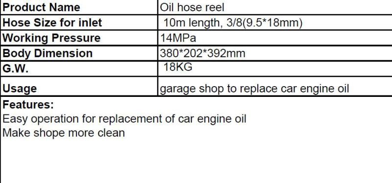 2021 New Design of High Pressure Oil Hose Reel